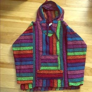 🌈Brightly colored rainbow rug hoodie GUC